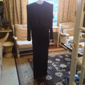 sequined gown - black